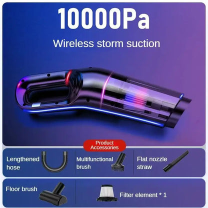 Handheld Home Vacuum Cleaner Rechargeable Portable Vacuum Cleaner Car Home Dual Purpose Wireless Dust Catcher Pet Hair 10000PA