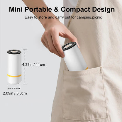 Electric Vacuum Sealer Pump Portable Handheld Vacuum Sealer Pump with Reusable Zipper Vacuum Bags BPA-Free Vacuum Packaging Bag