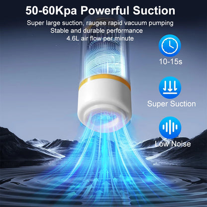 Electric Vacuum Sealer Pump Portable Handheld Vacuum Sealer Pump with Reusable Zipper Vacuum Bags BPA-Free Vacuum Packaging Bag
